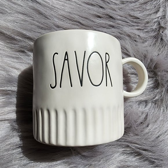 Rae Dunn by Magenta SAVOR wider mug with ridged bottom - Picture 1 of 8